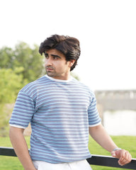 Striped Blue Casual Tee