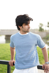 Striped Blue Casual Tee